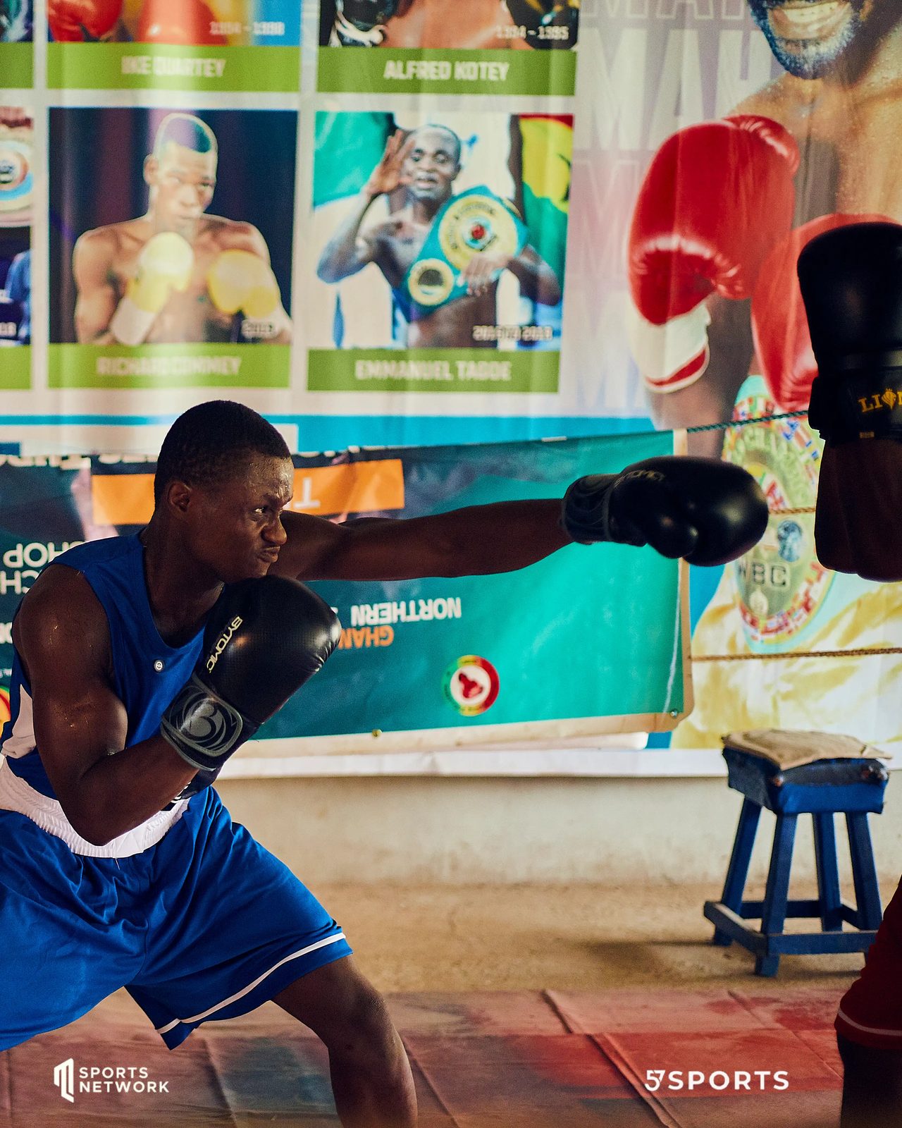 Boxer working the heavy bag